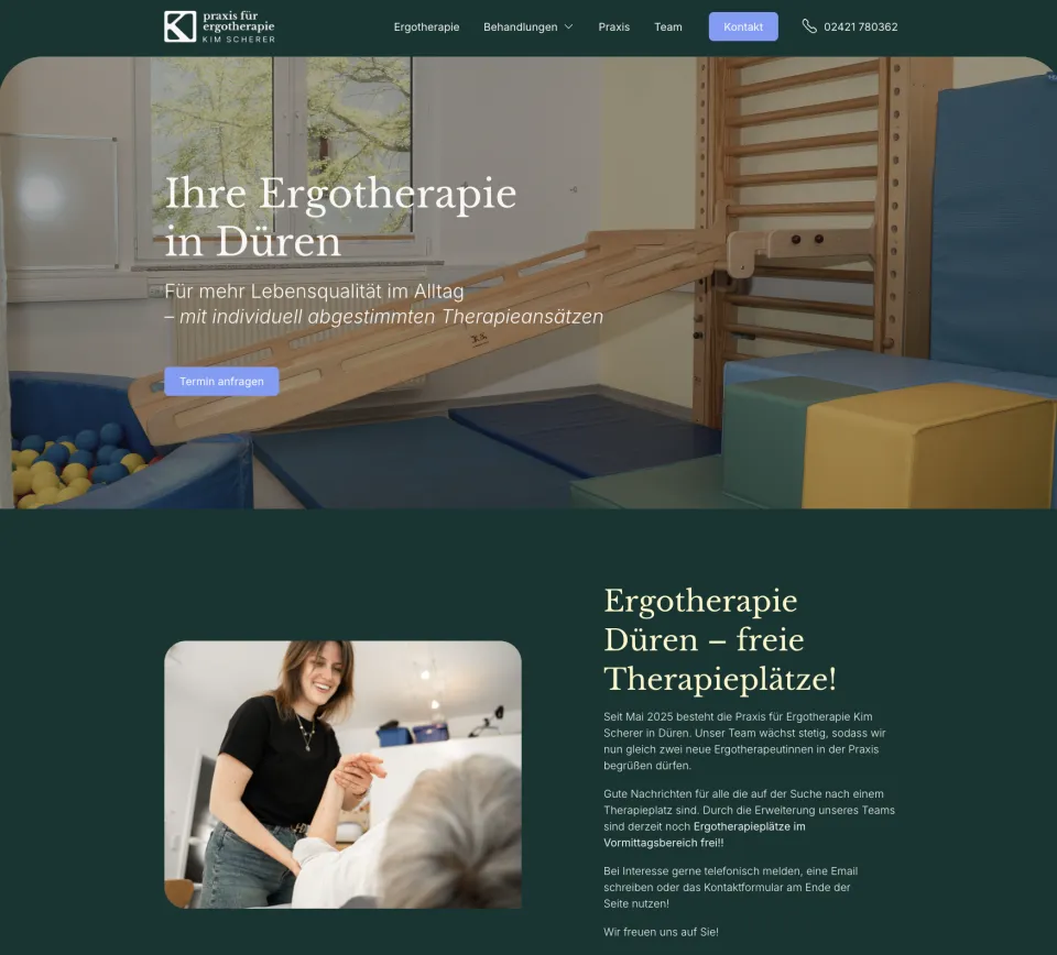 Website preview for Ergotherapie Düren