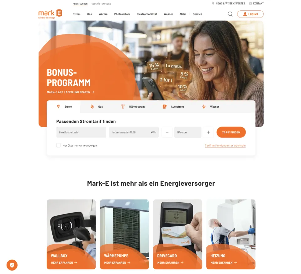 Website preview for MARK-E