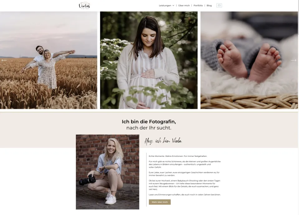 Website preview for Violas Fotos